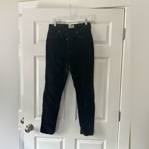 Free People Black Velvet Pants (Size 29)